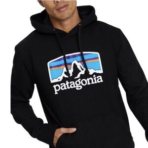 Patagonia Fitz Roy Horizons Uprisal Hooded Sweatshirt Size Small Black 39583 EUC